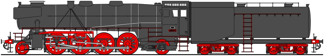 Class 433E 2-8-2 with Vanderbilt tender