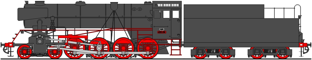 Class 433DD 4-8-0 with poppet valves