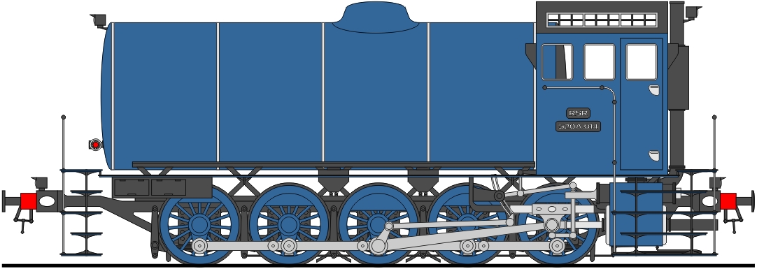Class 520A firelss 0-10-0 in experimental blue livery